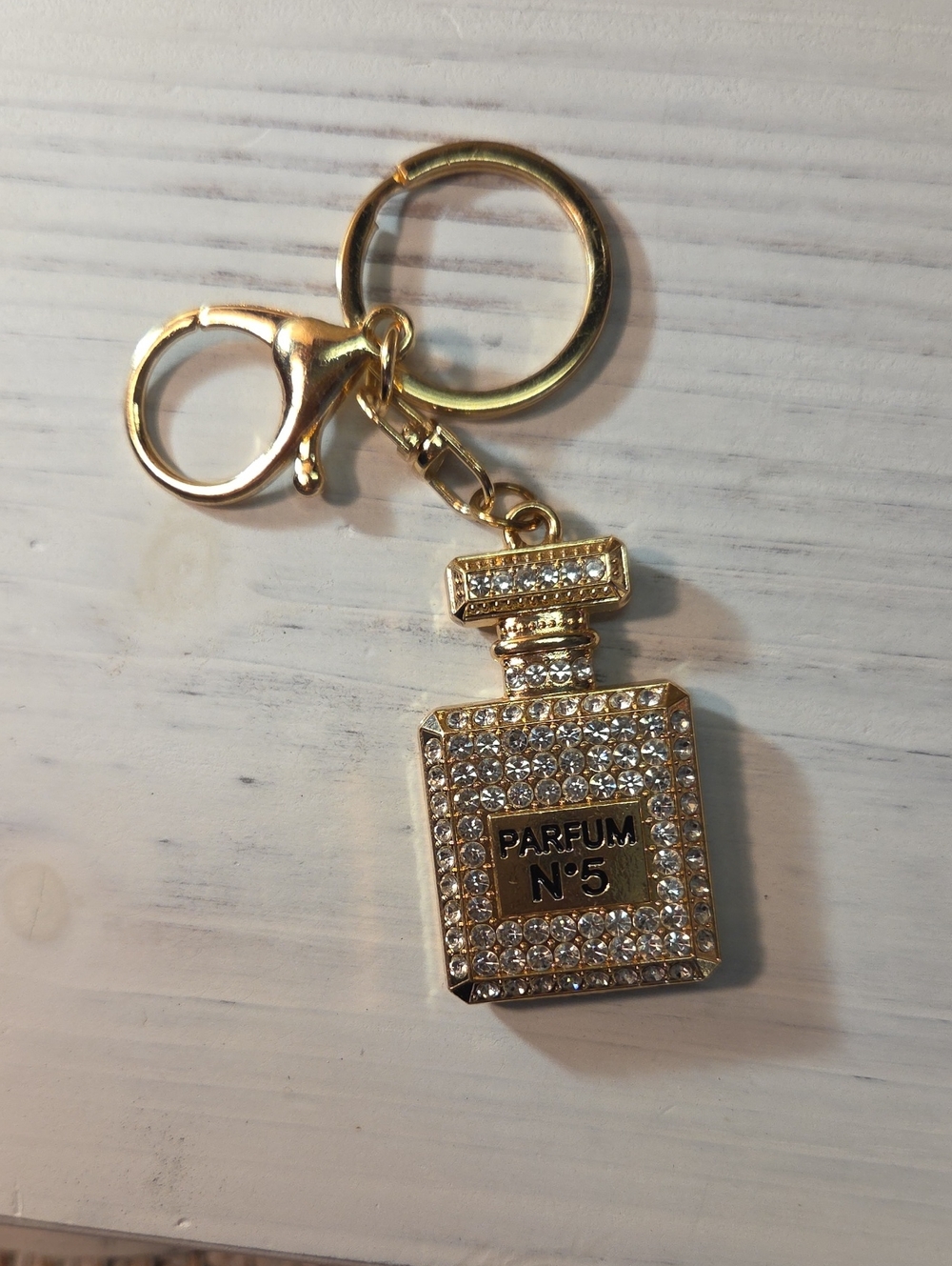 5 For 25 Gold Crystal Parfum N°5 Bottle Keychain